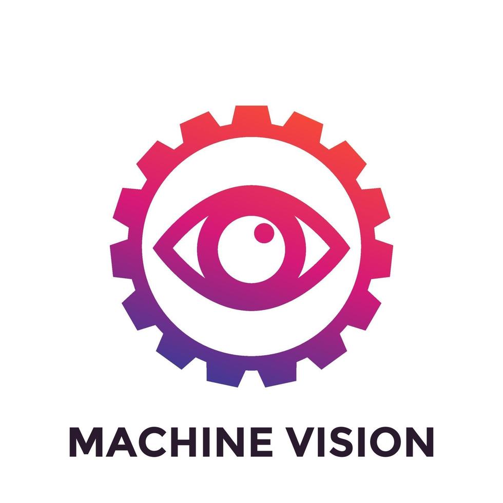 machine vision icon computer visual recognition system vector machine vision icon computer visual recognition system vector